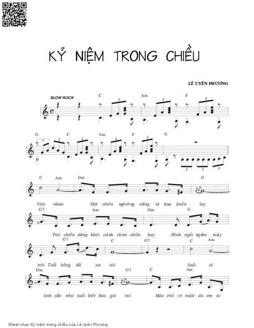 Sheet PDF of Kỷ niệm trong chiều