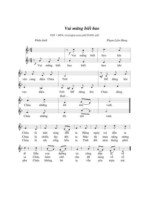 Sheet PDF of Vui mừng biết bao
