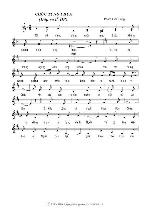 Sheet PDF of Chúc tụng Chúa/Lễ hôn phối