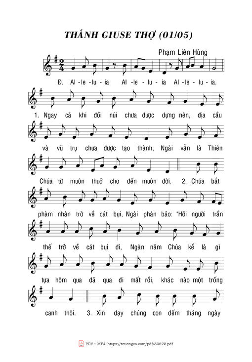 Sheet PDF of Thánh Giuse Thợ