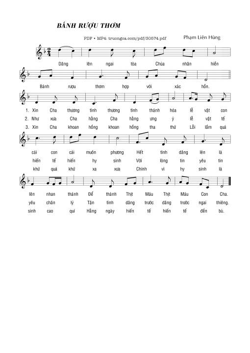 Sheet PDF of Bánh rượu thơm