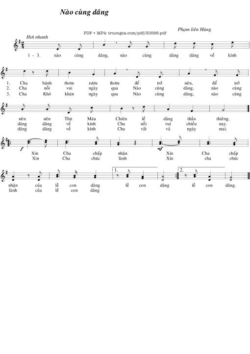 Sheet PDF of Nào cùng dâng