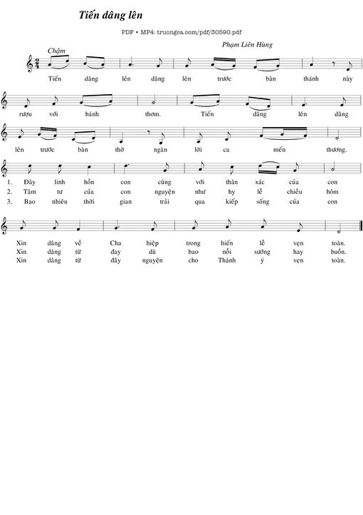 Sheet PDF of Tiến dâng lên