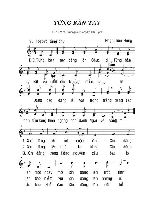 Sheet PDF of Từng bàn tay