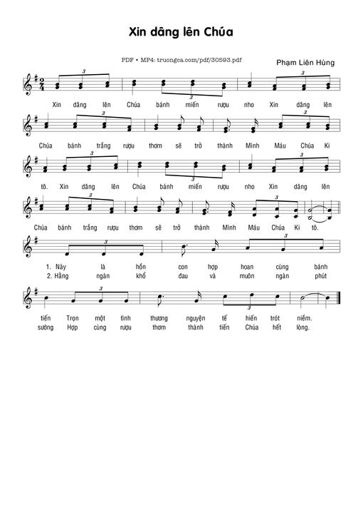 Xin dâng lên Chúa
