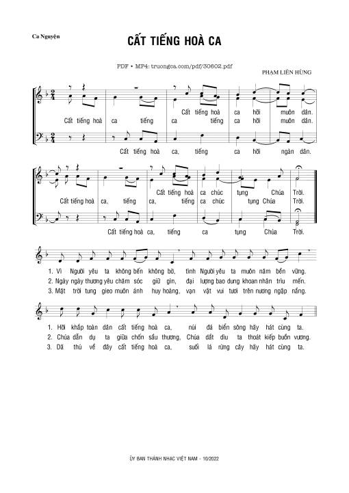 Sheet PDF of Cất tiếng hòa ca