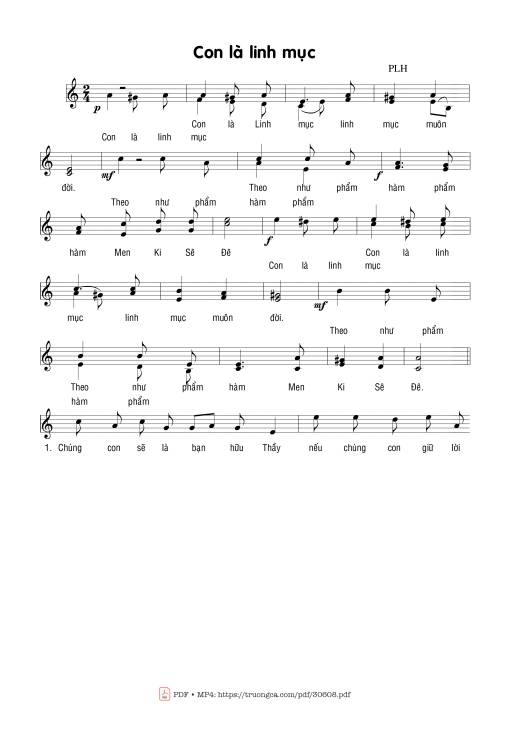 Sheet PDF of Con là Linh mục