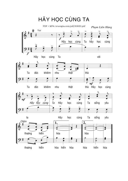 Sheet PDF of Hãy học cùng Ta
