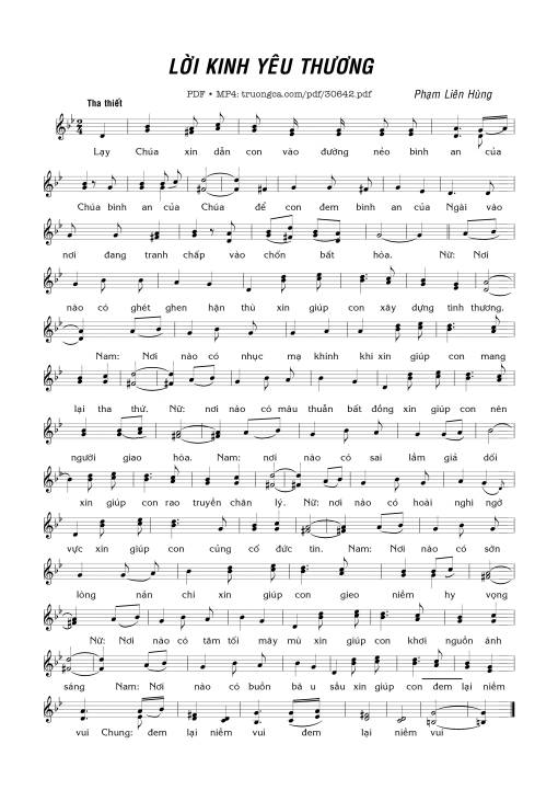 Sheet PDF of Lời Kinh Yêu Thương (1)