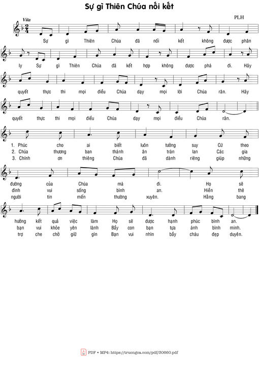 Sheet PDF of Sự gì Thiên Chúa nối kết
