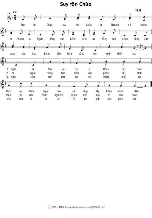 Sheet PDF of Suy tôn Chúa - Phạm Liên Hùng