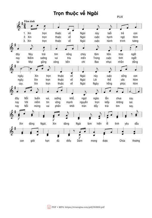 Sheet PDF of Trọn thuộc về Ngài