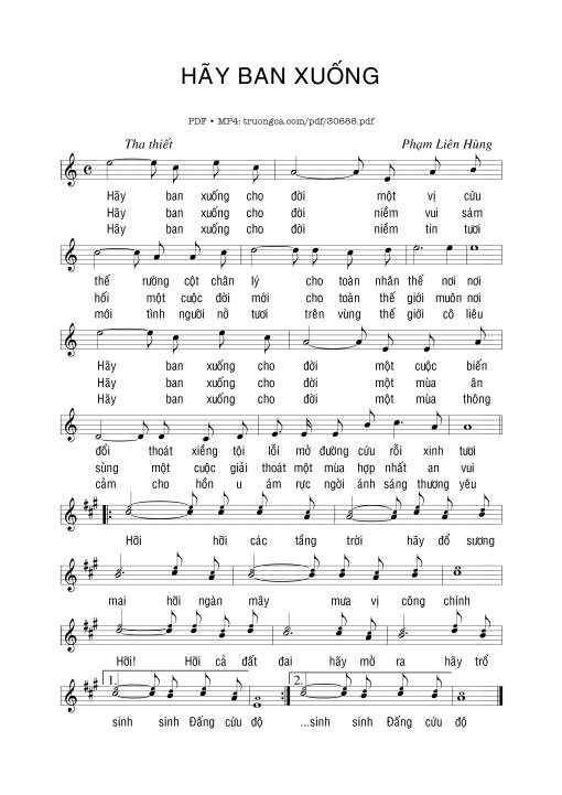 Sheet PDF of Hãy ban xuống