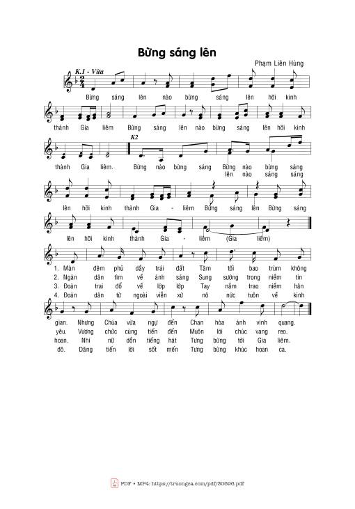 Sheet PDF of Bừng Sáng Lên