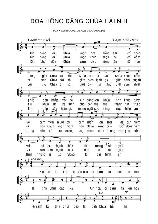 Sheet PDF of Đóa hồng dâng Chúa Hài Nhi