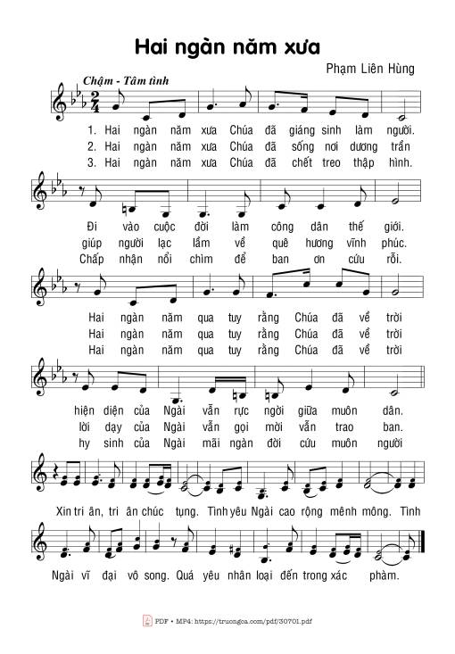 Sheet PDF of Hai ngàn năm xưa