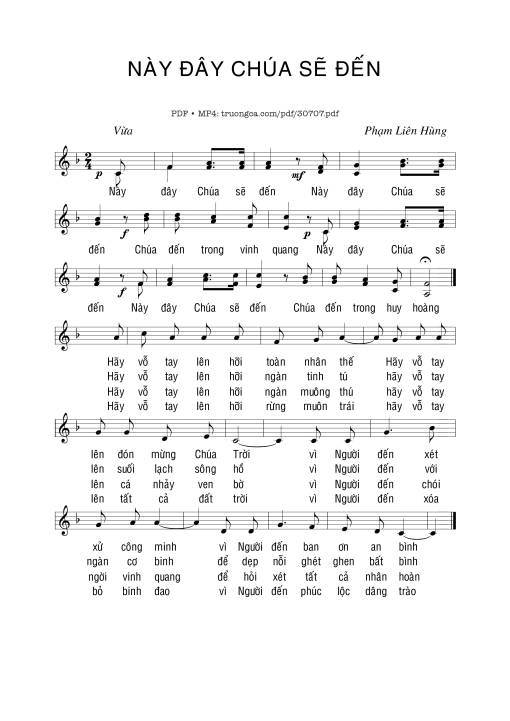 Sheet PDF of Này đây Chúa sẽ đến