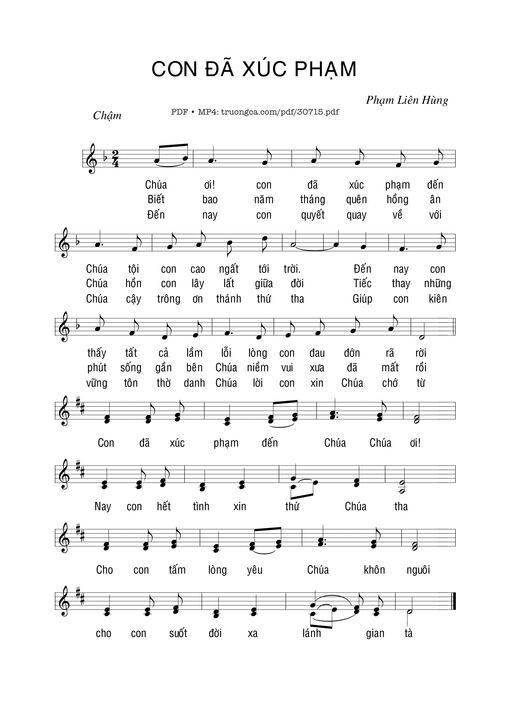 Sheet PDF of Con đã xúc phạm