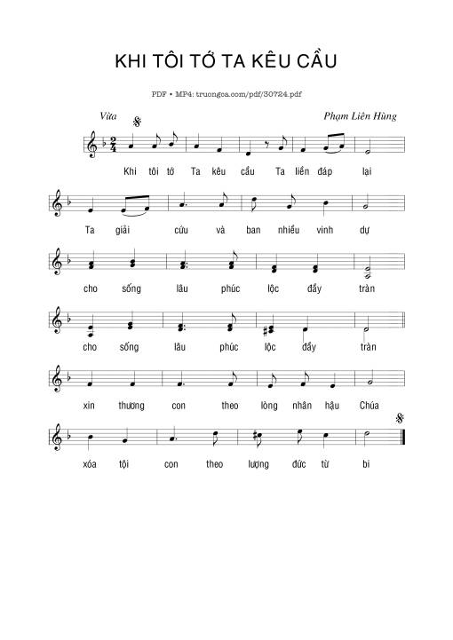 Sheet PDF of Khi Tôi Tớ Ta Kêu Cầu