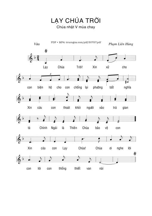 Sheet PDF of Lạy Chúa Trời
