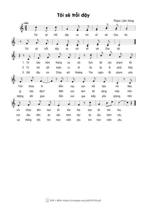 Sheet PDF of Tôi sẽ chỗi dậy