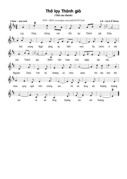 Sheet PDF of Thờ lạy Thánh giá