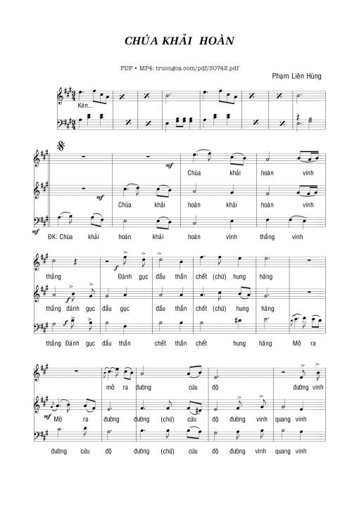 Sheet PDF of Chúa khải hoàn