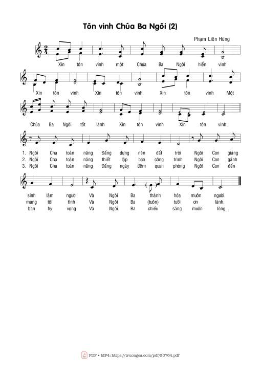 Sheet PDF of Tôn vinh Chúa Ba Ngôi (2)