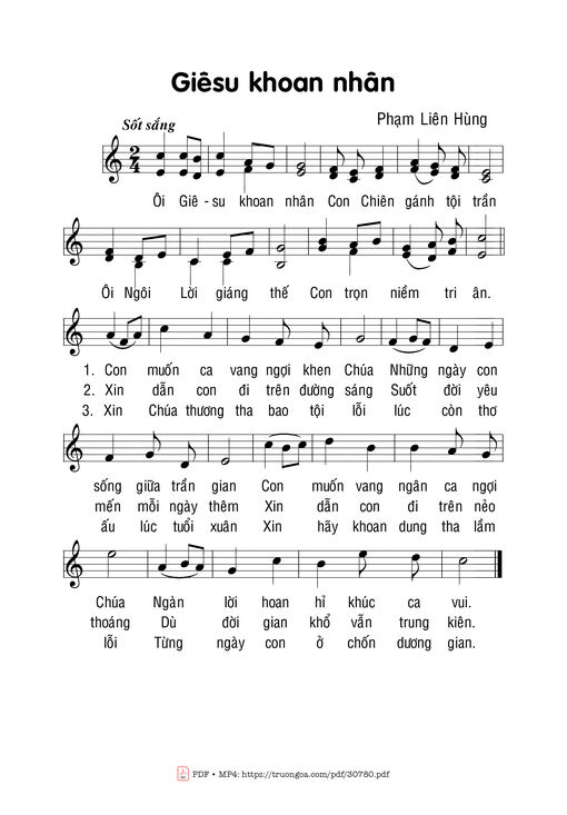 Sheet PDF of Giêsu khoan nhân