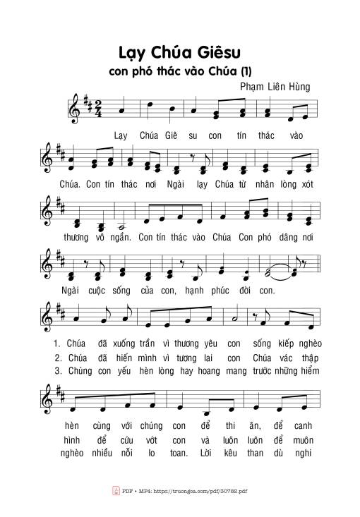 Sheet PDF of Lạy Chúa Giêsu con phó thác vào Chúa (1)