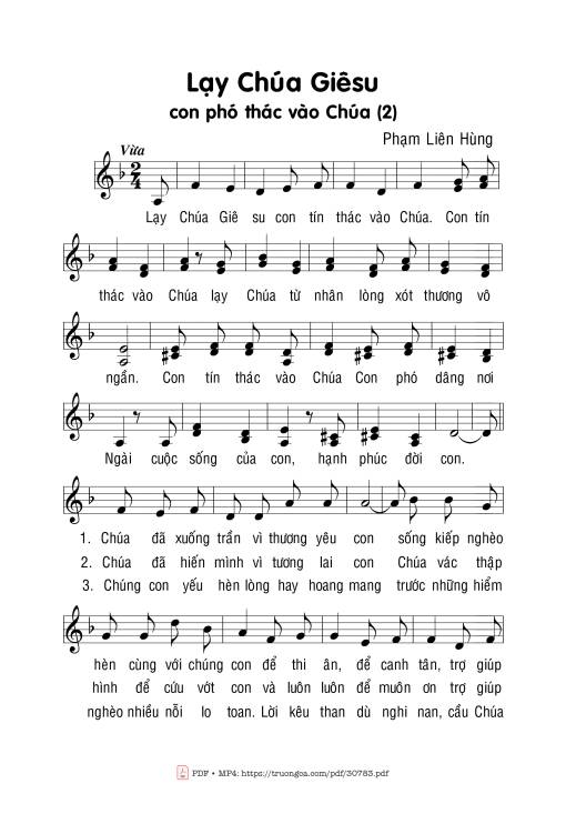 Sheet PDF of Lạy Chúa Giêsu con phó thác vào Chúa (2)