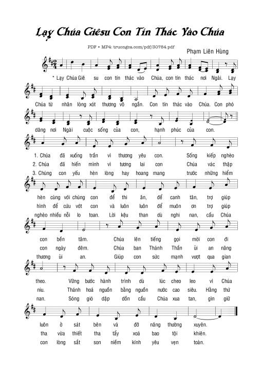 Sheet PDF of Lạy Chúa Giêsu con tín thác vào Chúa (1)