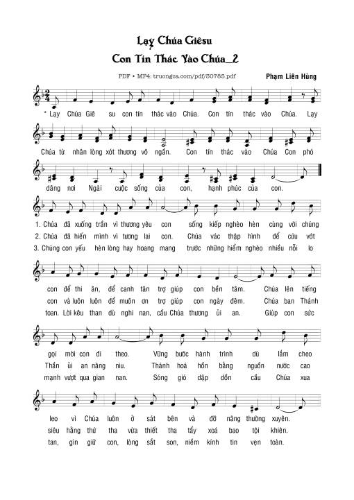 Sheet PDF of Lạy Chúa Giêsu con tín thác vào Chúa (2)