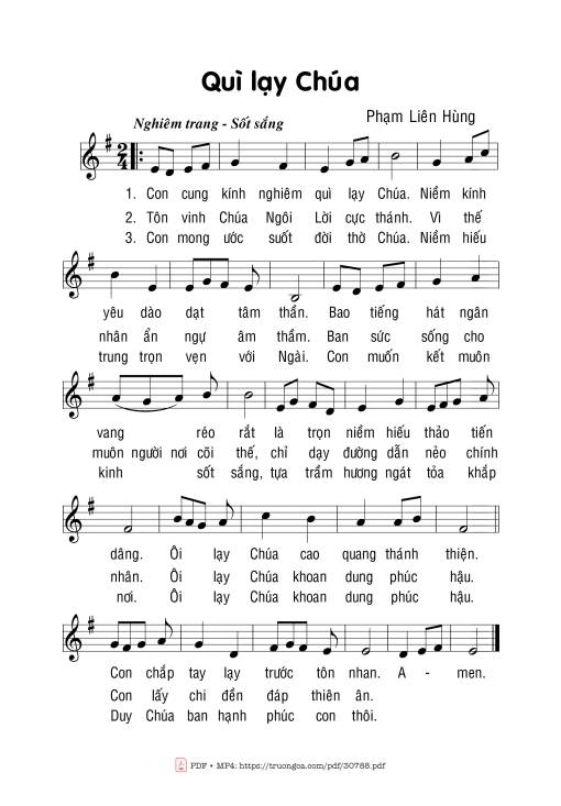 Sheet PDF of Quỳ Lạy Chúa