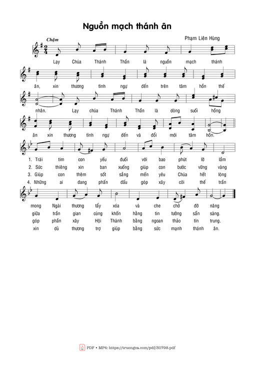 Sheet PDF of Nguồn mạch thánh ân