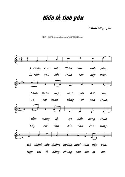 Sheet PDF of Hiến lễ tình yêu