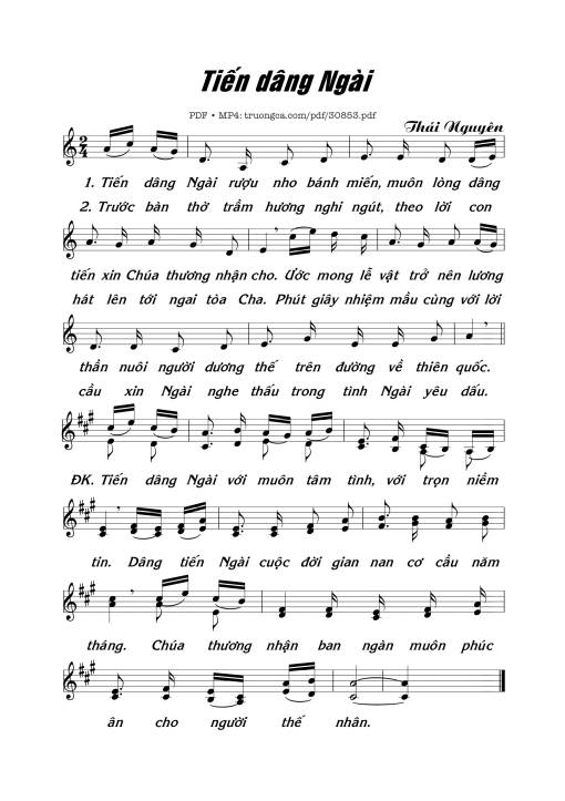 Sheet PDF of Tiến dâng Ngài