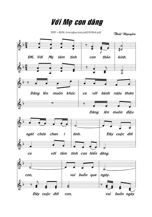 Với Mẹ con dâng