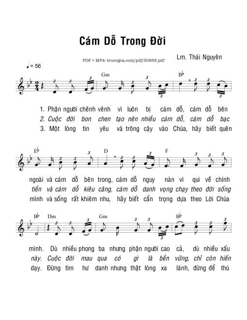Sheet PDF of Cám dỗ trong đời