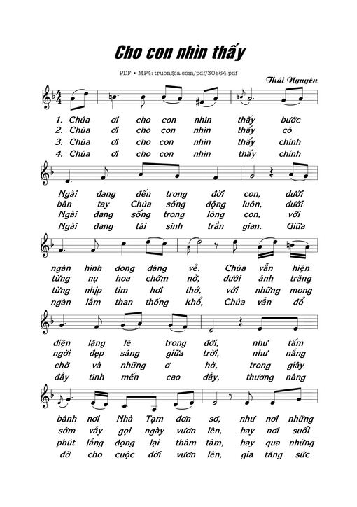 Sheet PDF of Cho con nhìn thấy