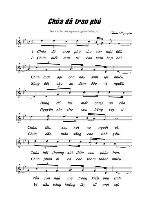 Sheet PDF of Chúa Đã Trao Phó