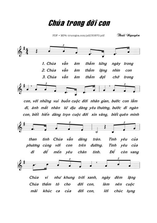 Sheet PDF of Chúa trong đời con