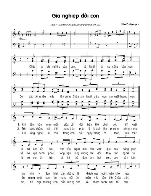 Sheet PDF of Gia nghiệp đời con 2