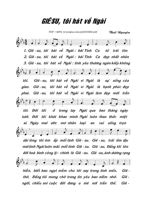 Sheet PDF of Giêsu tôi hát về Ngài
