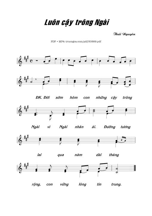 Sheet PDF of Luôn cậy trông Ngài