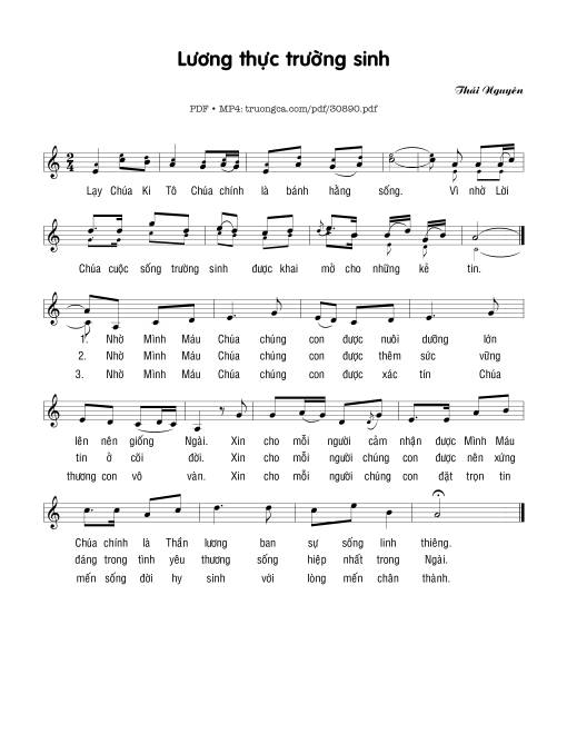 Sheet PDF of Lương thực trường sinh