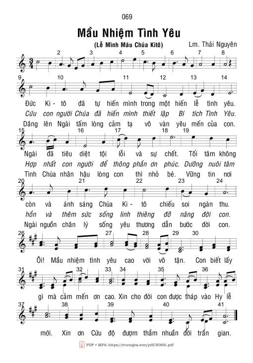 Sheet PDF of Mầu Nhiệm Tình Yêu