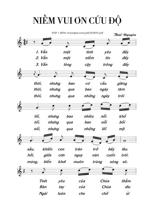 Sheet PDF of Niềm vui ơn cứu độ
