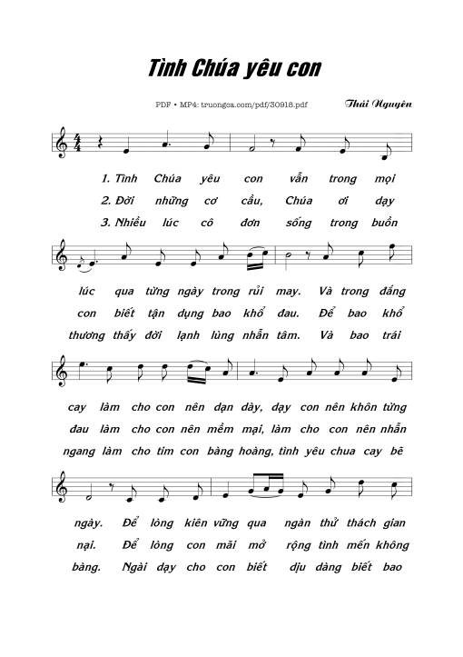 Tình Chúa Yêu Con