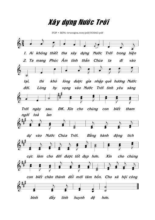 Sheet PDF of Xây Dựng Nước Trời